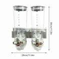 thumbnail image 5 of Fichiouy 3L Cereal Storage Box Dispenser Wall Mounted Kitchen 2 Grid Grain Dry Food Container Silver, 5 of 8