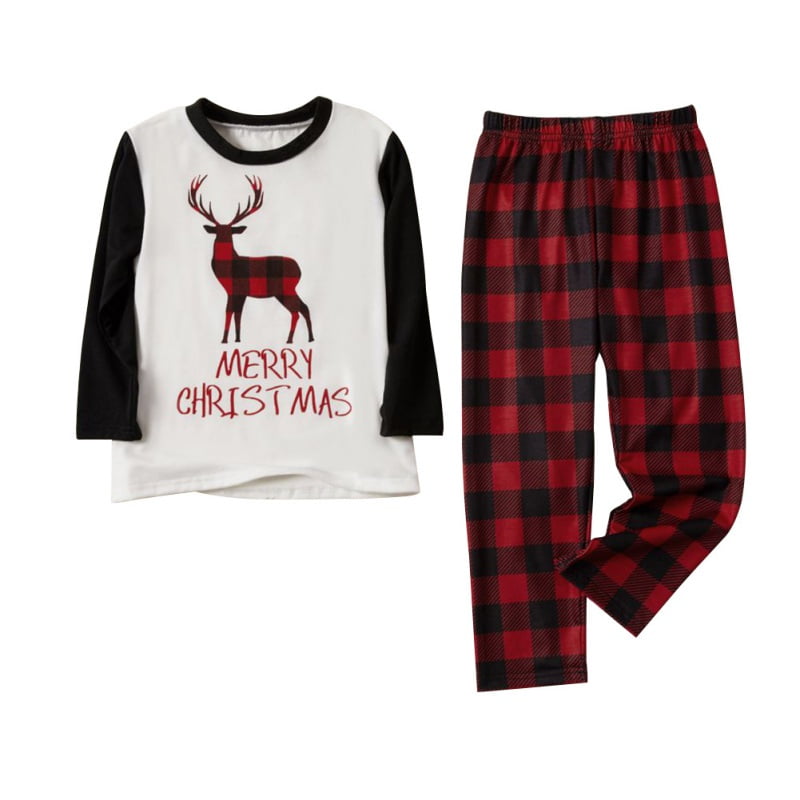 Hinzonek Xmas Plaid Pajamas Set for Family Matching Christmas Pjs Dad Mom Kids Baby Holiday Nightgown Sleepwear
