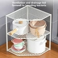 thumbnail image 5 of Steadline 3-Tier Metal Kitchen Organizer Corner Pot Rack Under Sink Storage Shelf Space Saving Cabinet Solution for Cookware Utensils, 5 of 8