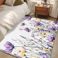 thumbnail image 5 of Purple Floral Spring Large Area Rugs for Bedroom Living Room, Soft Non Slip Carpet Bedside Rug, Watercolor Summer Botanical Rectangular Floor Cover Kitchen Accent Rug 4'x6' for Dining Room/Office, 5 of 9