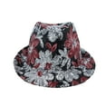 thumbnail image 2 of WITHMOONS Sequins Bling Fedora Hat Sparkle Shining Bucket Cap for Adults Costume YT61411 (Flowerred), 2 of 5