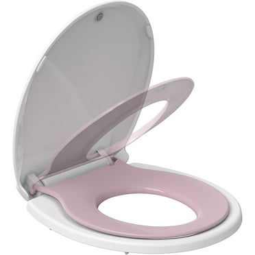 Toilet Seat, Elongated Toilet Seat with Toddler Seat Built in, Potty Training Toilet Seat Round Fits Both Adult and Child, with Slow Close and Magnets