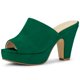 thumbnail image 1 of Sandalias de Tacón Grueso Allegra K con plataforma de punta abierta para Mujer Verde 40, 1 of 7