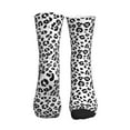 African Leopard black white print Womens Cute Crew Socks Casual