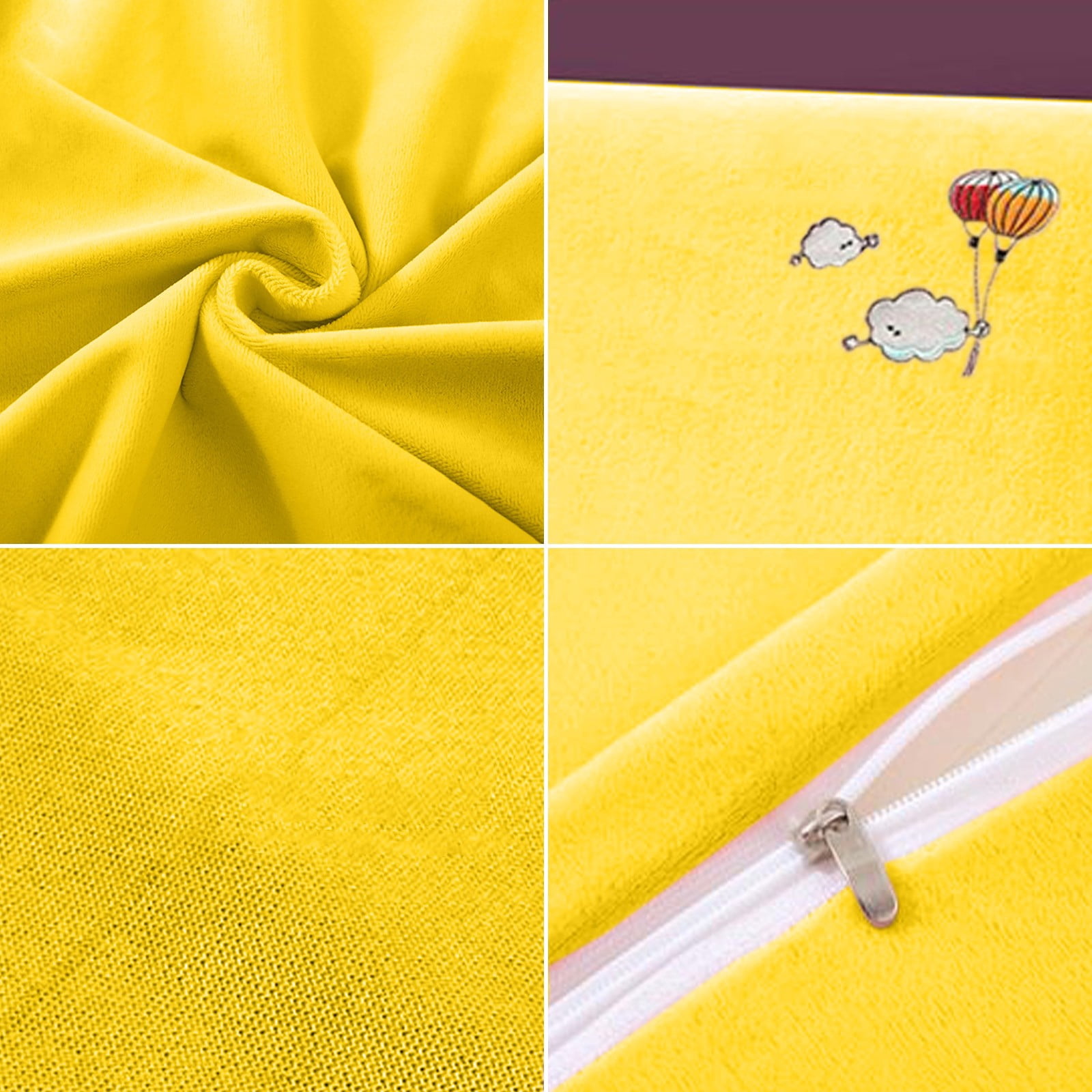 Tuphregyow Satin Silk Pillowcase for Skin and Hair Memory Neck Guard with Zipper Closure, Soft Breathable Satiny Bedding Pillowcase, 19.68" Length x 11.8" Width Yellow
