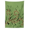 thumbnail image 3 of Ambesonne Floral Tablecloth Rectangular Table Cover, Retro Blooming Flowers, 60"x84", Olive Green Red, 3 of 4