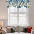 Blue Yellow Boho Tie Up Valances Curtain, Adjustable Kitchen Geometric ...