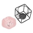 Fragrant Oil Warmer Iron Frame Ceramic Bowl Tealight Candle Holder
