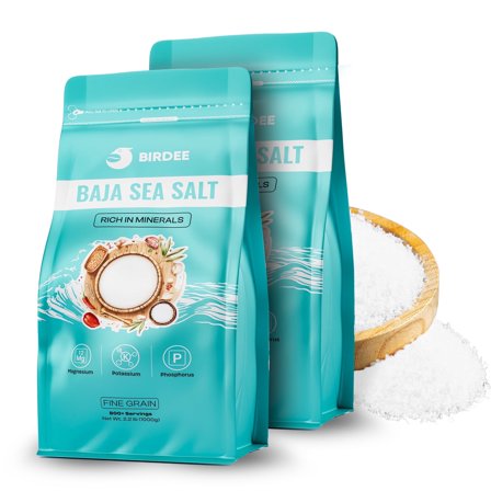 Birdee Baja Mineral Sea Salt – 2kg (Pack of 2), Salt Fine Grind, Unrefined, Low Sodium