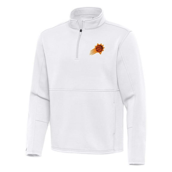 Men's Antigua White Phoenix Suns  Twist Quarter-Zip Pullover Top