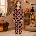 thumbnail image 2 of CONZONE Halloween Pajamas for Toddler Girls Printed Long Sleeve Button Down Tops and Pants Hallowmas Loungewear Soft 2 Piece Girls Pjs Set Size 3-4 Years, 2 of 4