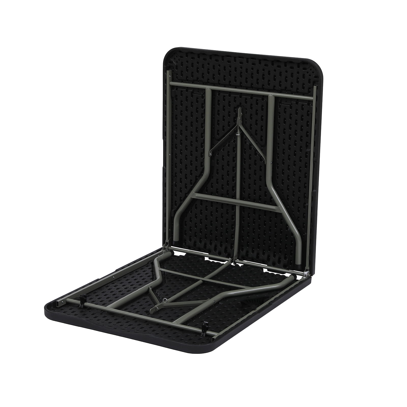 HONGGE 6ft Folding Table, Black Portable Plastic Table for Parties, Camping, Events & Outdoor Gatherings