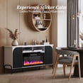 thumbnail image 4 of BELLEZE 68 Inch Fluted TV Stands with 36" Electric Fireplace, Modern Fluted Entertainment Center with Open Storage Shelves& Cabinets, Media Console TV Cabinet For Living Room Bedroom (White), 4 of 7