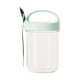 thumbnail image 1 of Vaso de vidrio de 430 ml para avena con cuchara y tapa, hermético, sin BPA, ideal para preparar avena durante la noche, cereales, ensaladas, yogur y desayunos saludables., 1 of 7