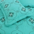thumbnail image 5 of MarCielo 3-Piece Fully Quilted Embroidery Quilts Bedspreads Bed Coverlets Cover Set, Cal King Size, White, Black, Emma(Oversize, Turquoise), 5 of 7
