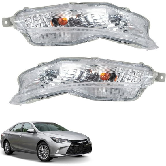 EPOTOOR Fog Light Assembly Driver and Passenger Side Replacement for 2015-2017 Camry LE SE 8151006050, 8152006050, TO2531153, TO2530153