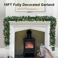 thumbnail image 2 of 3Pcs 10ft Berry & Pinecone Garland, Multicolor LED Lights with Remote for Mantle, Staircase, and More, 2 of 7