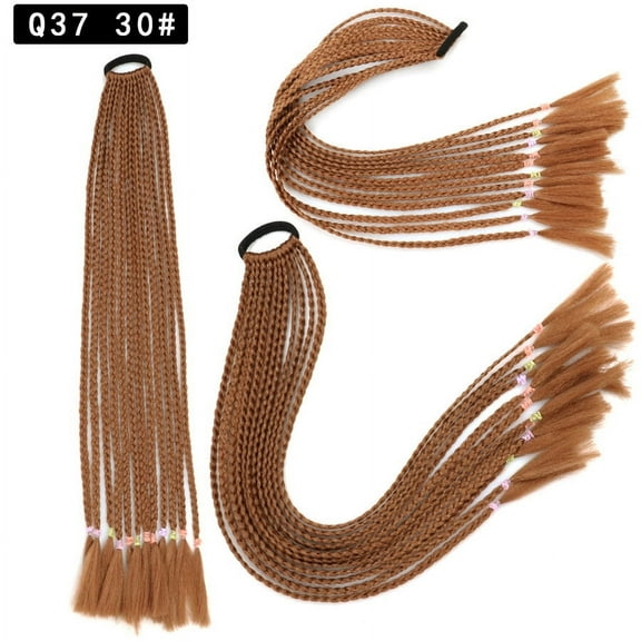 Namzi 2Pcs Braided Ponytail Extension Synthetic Braided Box Braided Ponytail Wig Extensions Hair Rope Natural Soft Synthetic Braided Fashion Hair Accessories for Women Daily Wear，Light Auburn