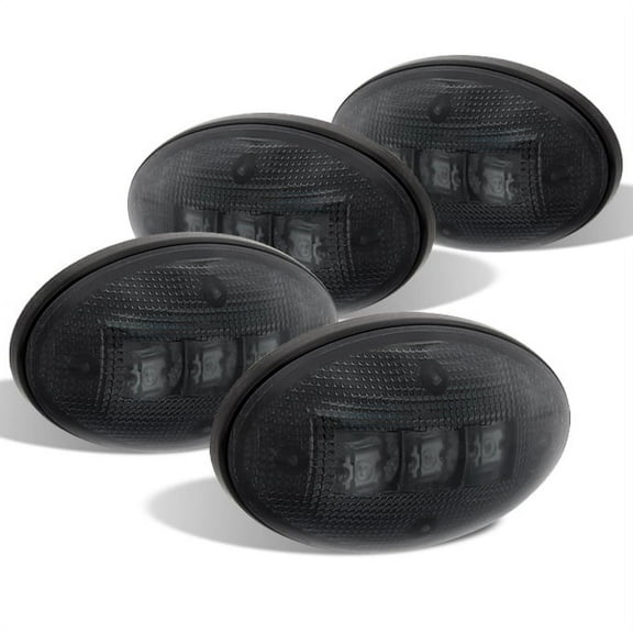 AKKON - For 4 Pcs Smoked Model 1999-2010 Ford F250 F350 F450 Superduty Fender LED Marker Amber Mirror Lights