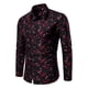 thumbnail image 2 of Camisa De Botones, Cómodo Camisa De Manga Larga Con Lámpara De Vino Rojo, 2 of 7