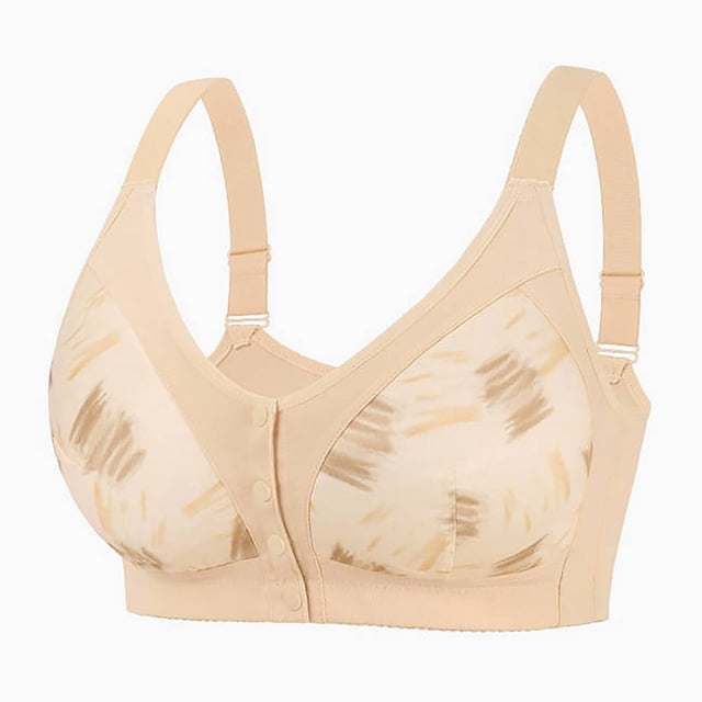 Bra for Women with Front Closure and Large Cup Size, Made of Nylon and Spandex, Seamless Design, Soft Stretch Band, Suitable for Plus Size, Four-Season Wear