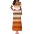 thumbnail image 1 of Vestido Corto de Verano de la Moda de las Mujeres Impreso de Manga Corta Cuello Redondo Tobillo de Longitud Vestido Casual, 1 of 8