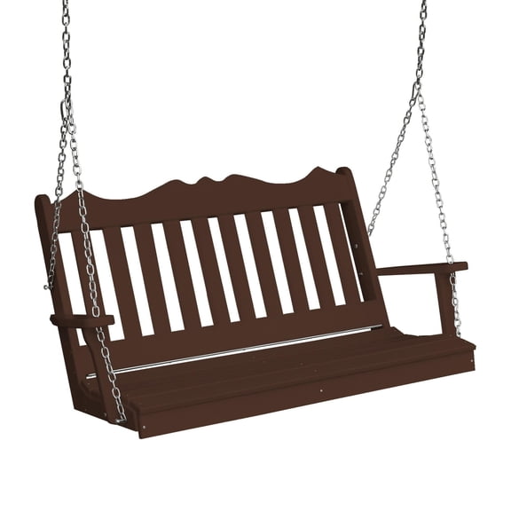 Keystone Amish Co. 4 Foot York Composite Porch Swing, Tudor Brown