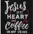 thumbnail image 2 of Jesus in Heart and Coffee in Veins Women's Graphic T Shirt Tees Brisco Brands S, 2 of 6
