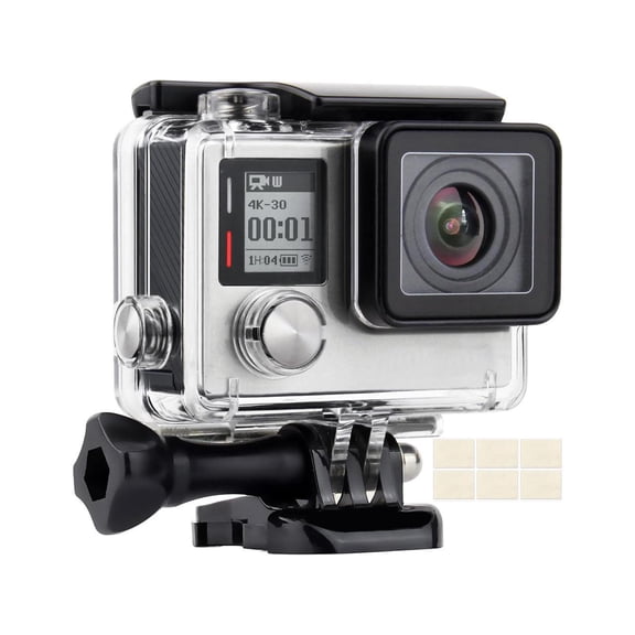 Waterproof Housing Case for GoPro Hero 4, Hero 3 , Hero 3 Underwater Photography - Waterproof Up to 131 ft (40M) - with Quick Release Mount, Thumb Screw, 6pcs Anti-fog inserts