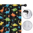 thumbnail image 4 of Dinosaur and Leaves Black Pattern Insulated Teens Curtains Set Of 2, Bedroom Essentials, Toddler Room Decor 52"x84", 4 of 5