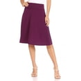thumbnail image 4 of Women's Casual Knee Length Flare A-line Skirt with Elastic Waistband, 4 of 7