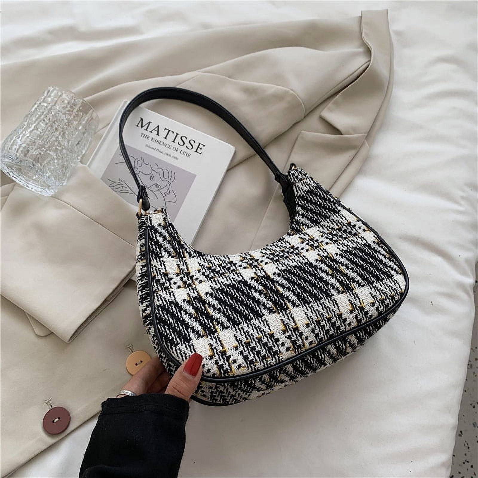Qwzndzgr Canvas Fashion Small Bag Women's 2022 New Fashion Summer Simple Shoulder Bag Texture Foreign Style Crossbody Bag, Adult Unisex, Size: One