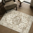thumbnail image 2 of WIPONKEN 3x5 Area Rugs for Living Room Bedroom Dining Room Office Farmhouse, Machine Washable Non Slip Vintage Persia Rug Brown, 2 of 7
