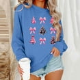 thumbnail image 2 of Christmas Shirts Women Print Tees Bow Tops Christmas Tree Shirt Cute Sweet Sweatshirt Pullover Wreath Tinsel Outfits Casual Fashion Clothing Round Neck Garments, 2 of 6
