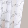 thumbnail image 2 of Curtainking Kitchen Curtains 24 inch Leaf Embroidered Tiers Kitchen Windows Farmhouse Small Curtains Sheer Tiers Voile Cafe Curtains Rod Pocket 2 Panels Grey on White, 2 of 6