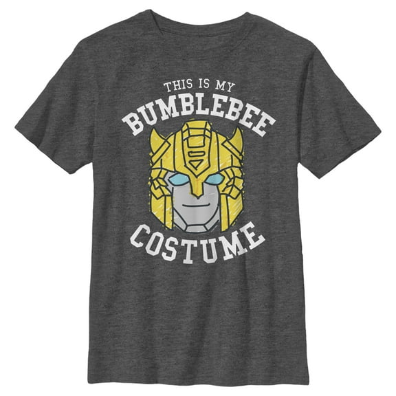 Boy's Transformers This is My Bumblebee Costume Graphic Tee Charcoal Heather Large