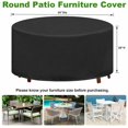 thumbnail image 2 of Cubierta redonda para mesa de jardín, lona para exteriores, jardín, sala de estar, impermeable, anti-UV, Oxford, resistente funda para mesa y silla de jardín, 12871CM, 2 of 5
