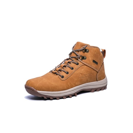 

Gomelly Mens Fashion Ankle Boot Non-Slip Plush Lining Climbing Round Toe Hiking Boots Light Brown 7