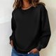thumbnail image 2 of RKSTN Denim Sweatshirt for Women Oversized Crewneck Hoodless Sweatshirts Tops Womens Casual Solid Plus Size Round Neck Loose Comfy Long Sleeve T Shirt Fall Spring Clothes, 2 of 10