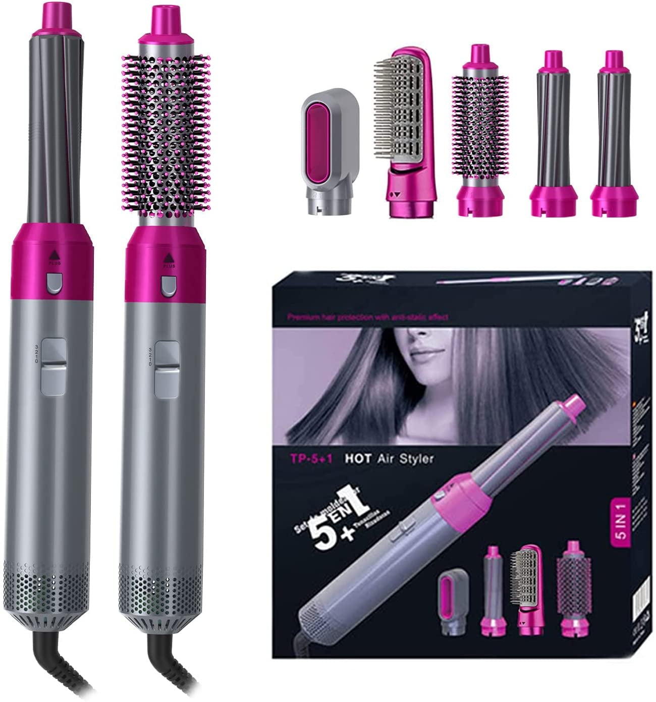 Versatile Styling Tool for All Hair Types - 5 in 1 Hair Dryer & Styling Comb