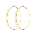 thumbnail image 2 of Women's Fashion Dangling Hoop Earrings Made In Korea, 59mm, Solid Thick Gold-Tone, 2 of 2