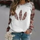 thumbnail image 2 of Moda mujer manga larga o-cuello impreso blusa casual sudadera tops Pompotops gfhjh18365, 2 of 7