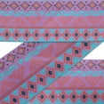 thumbnail image 1 of IBA Indianbeautifulart Purple Aztec Geometric Printed Ribbon Trim 9 Yards Velvet Fabric Laces For Crafts Sewing Accessories 2 Inches, 1 of 5