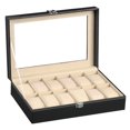 thumbnail image 1 of Caja de reloj de cuero sintético de 2, 3, 6, 10, 12, 20 y 24 bits, caja de almacenamiento para relojes, 1 of 5