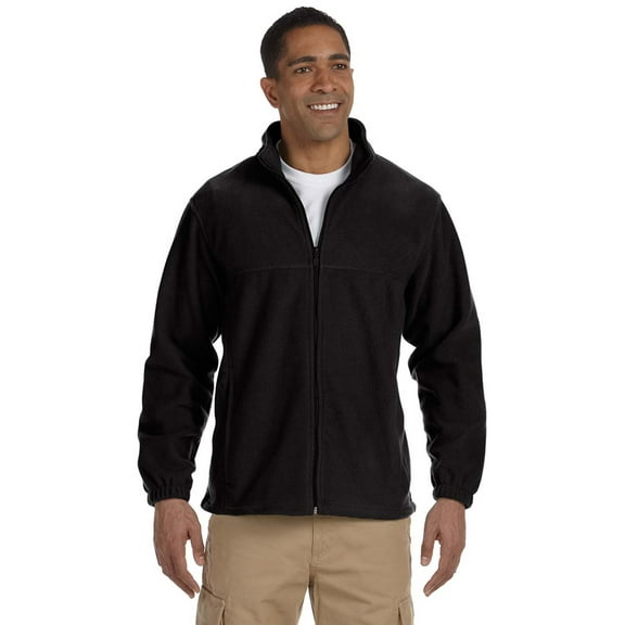Harriton M990 Mens Full Zip Fleece Jacket - Black - 5X-Large