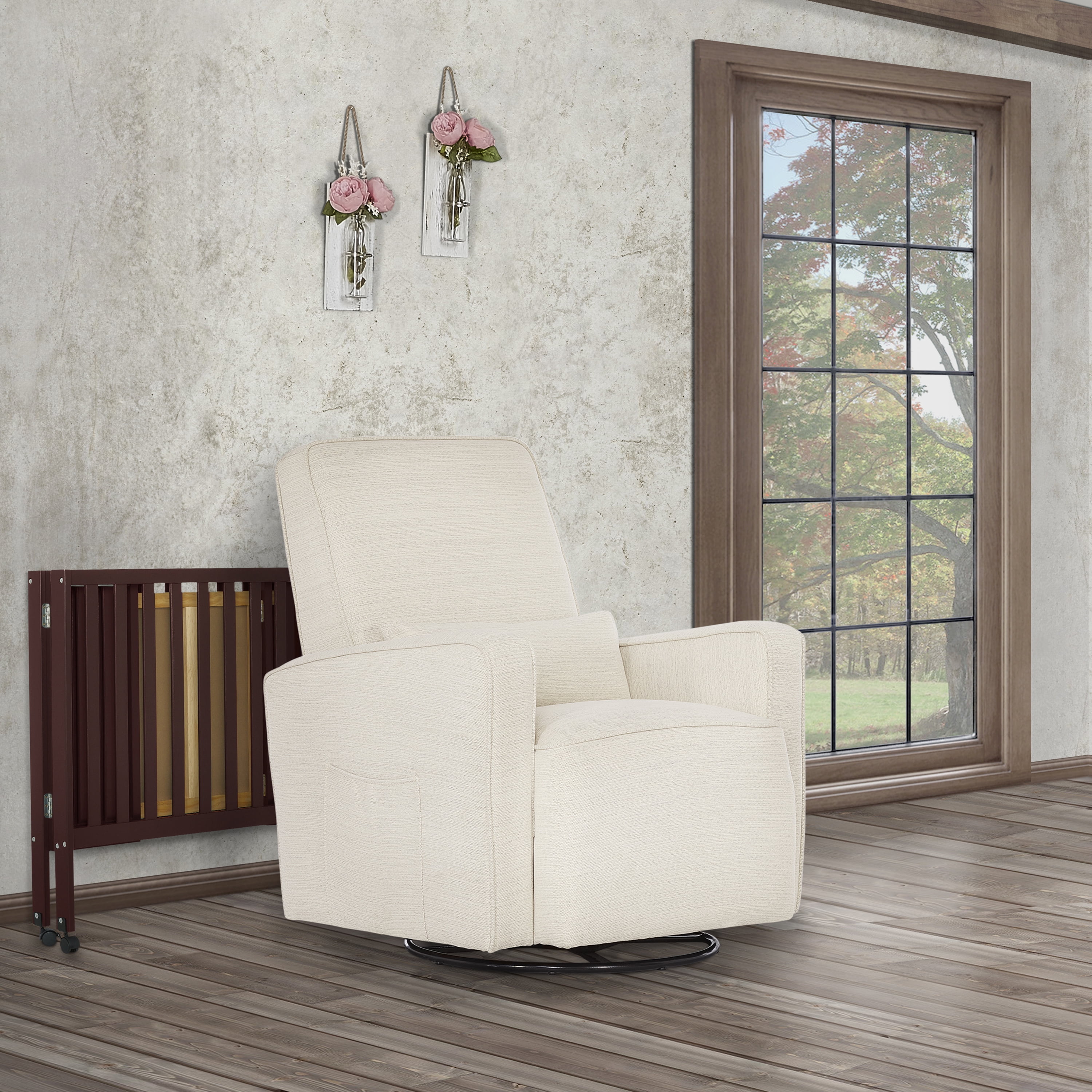 Dream On Me Jett Non-Full Size Folding Crib I Removable Wheels I Modern Nursey I Adjustable Mattress Support I Patent Folding System I Included 2.5” Mattress In Espresso
