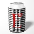 thumbnail image 2 of Letter E Initial Monogram - Houndstooth Black Can or Bottle Hugger, 2 of 5