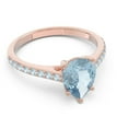 thumbnail image 3 of 2.30 Carat Pear Cut Wonderful Aquamarine Gemstone Engagement Ring for her 18K Rose Gold Size 6.5 by Diamond-Capitals, 3 of 8