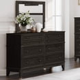 thumbnail image 2 of Canddidliike Rustic Dresser Solid Wood Dresser with 6 Drawers Cabinet, Coffee, 2 of 7