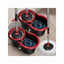Mop Bucket Set, Spin Mop And Bucket And Twist Disc Set, Bathroom Mop Bucket, 360° Rotating Mop Bucket System With 3 Microfiber Mop Replacement Heads And Stainless Steel Adjustable Handle For Home